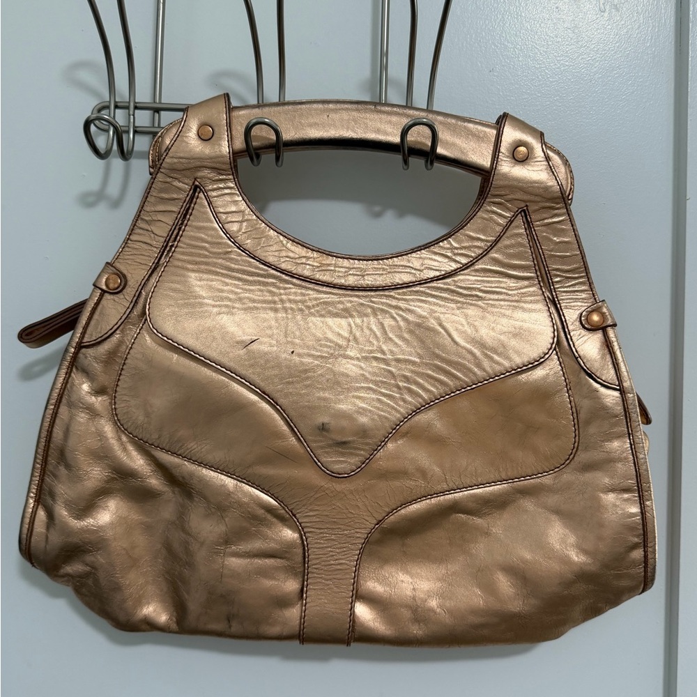 Vintage Sigerson Morrison Metallic Gold Leather Purse